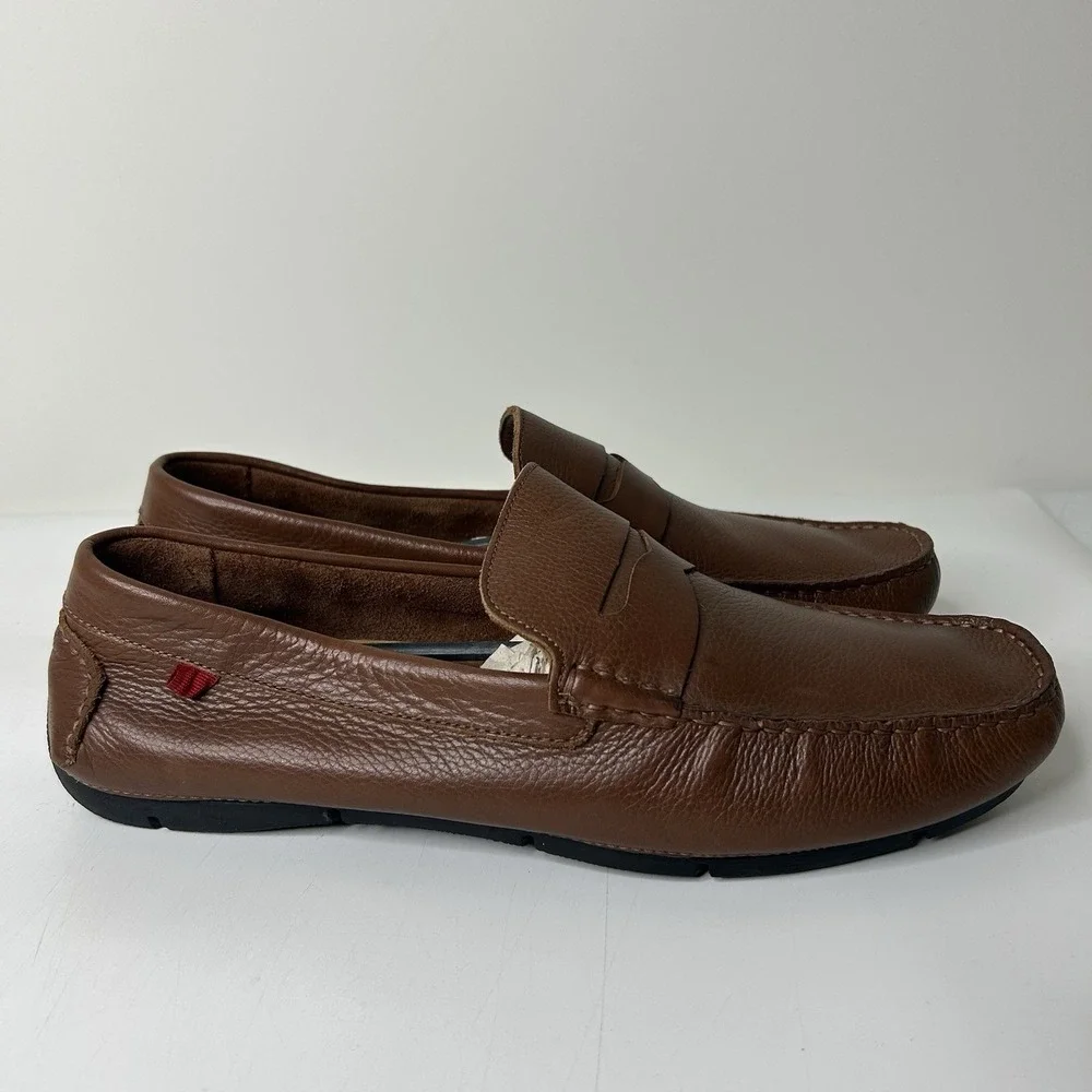 Marc Joseph New York Men's 11 Shoes Brown Leather Slip On Casual Driving Loafer